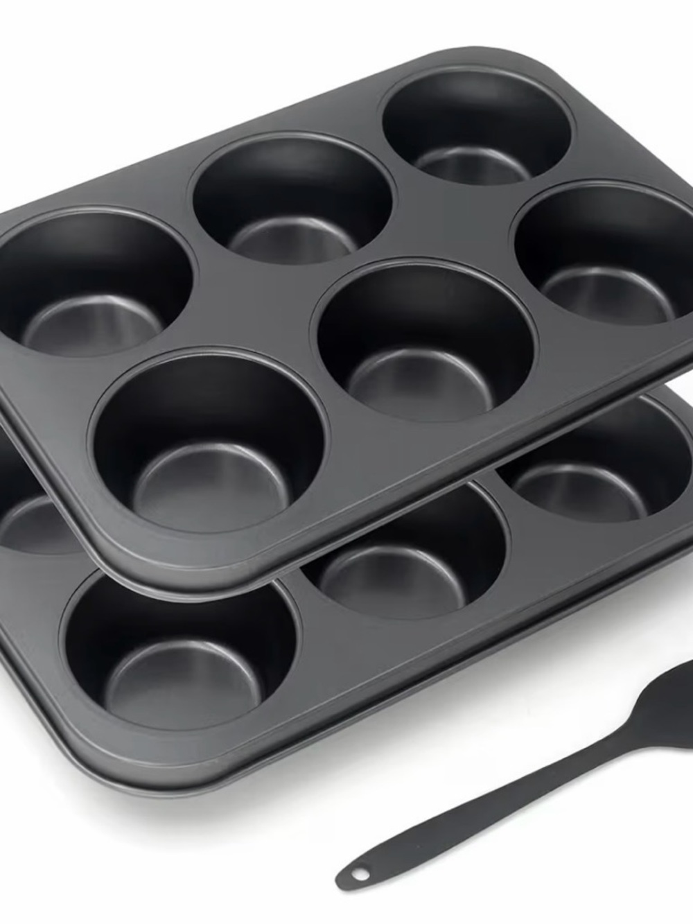 Nonstick Black 12-Cup Muffin Pan Set - Home Kitchen